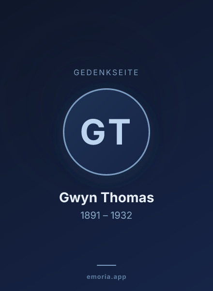 Gedenkportrait von Gwyn Thomas