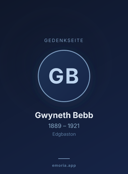 Gedenkportrait von Gwyneth Bebb
