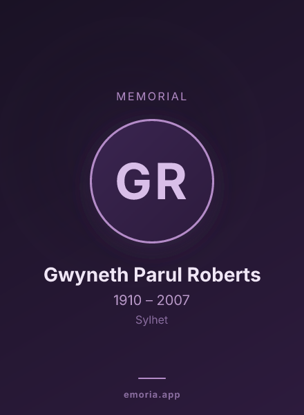 Memorial portrait of Gwyneth Parul Roberts