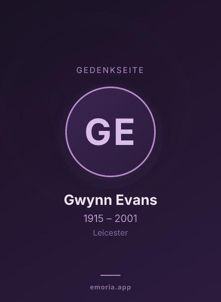 Gedenkportrait von Gwynn Evans