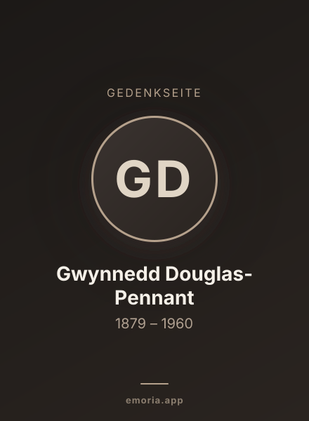 Gedenkportrait von Gwynnedd Douglas-Pennant