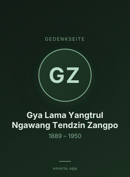 Gedenkportrait von Gya Lama Yangtrul Ngawang Tendzin Zangpo