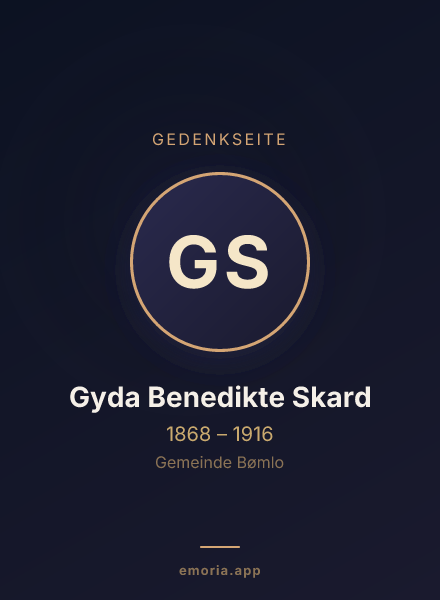 Gedenkportrait von Gyda Benedikte Skard