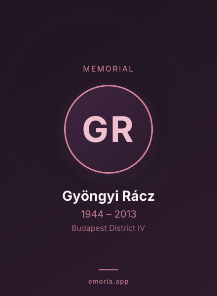 Memorial portrait of Gyöngyi Rácz