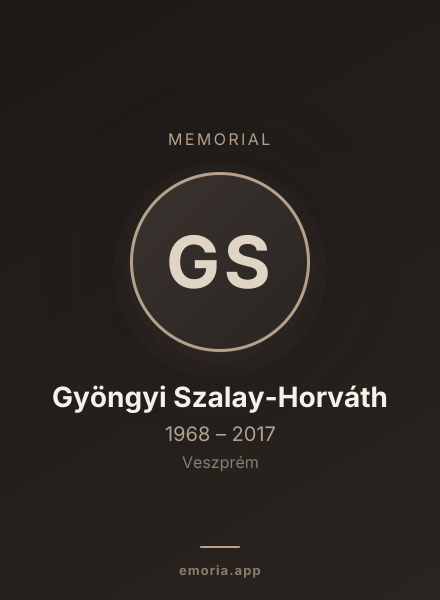 Memorial portrait of Gyöngyi Szalay-Horváth