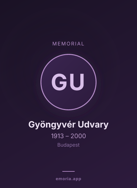 Memorial portrait of Gyöngyvér Udvary