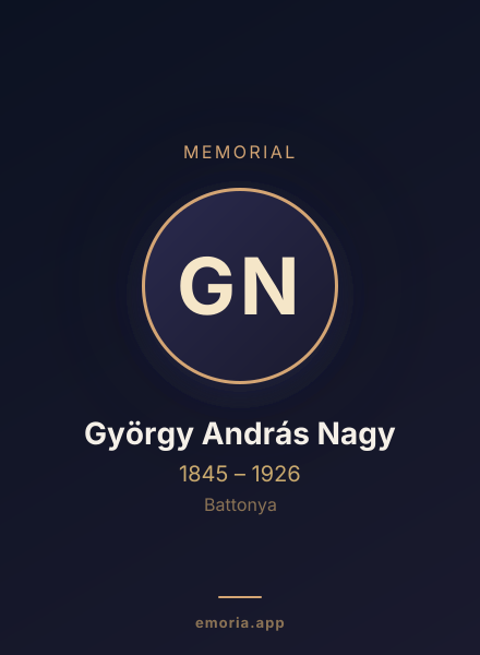 Memorial portrait of György András Nagy
