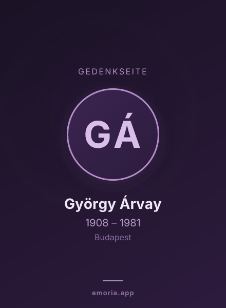 Gedenkportrait von György Árvay