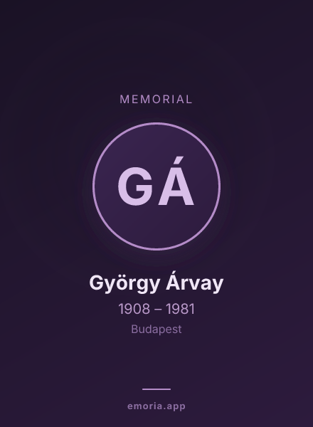 Memorial portrait of György Árvay