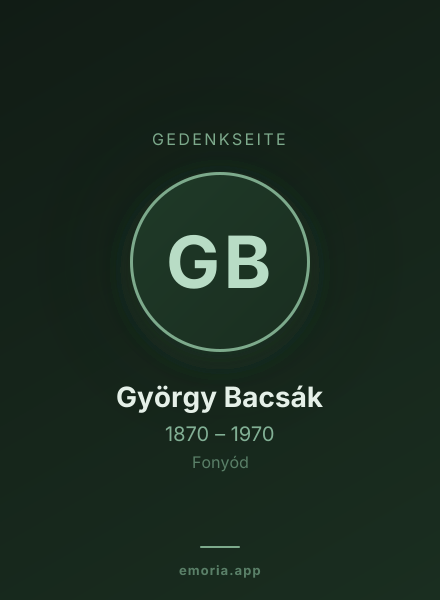 Gedenkportrait von György Bacsák