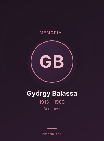 Memorial portrait of György Balassa