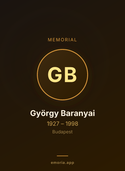 Memorial portrait of György Baranyai