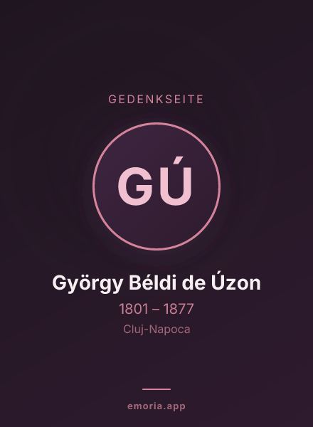 Gedenkportrait von György Béldi de Úzon