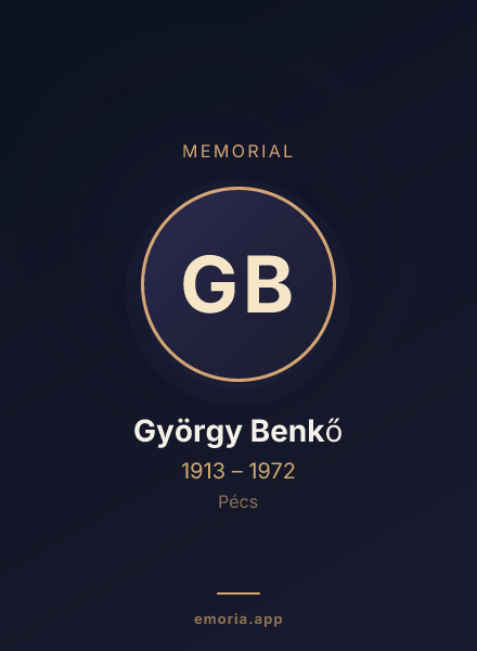 Memorial portrait of György Benkő