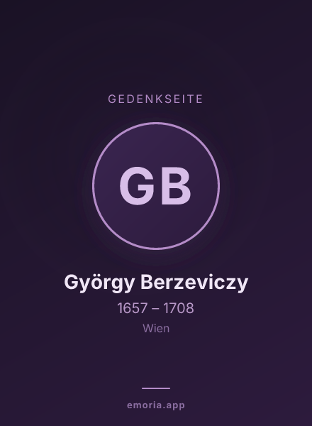 Gedenkportrait von György Berzeviczy