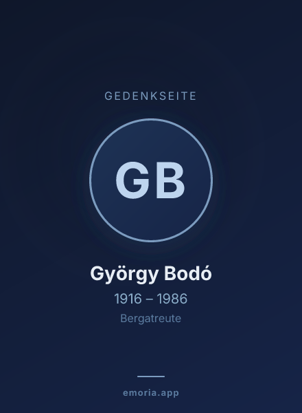 Gedenkportrait von György Bodó