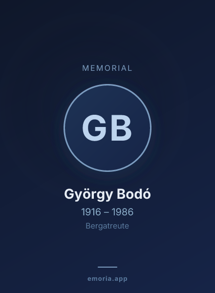 Memorial portrait of György Bodó