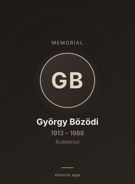 Memorial portrait of György Bözödi