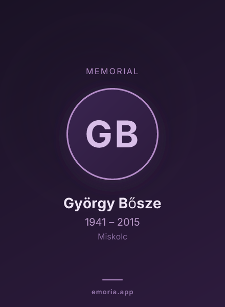 Memorial portrait of György Bősze