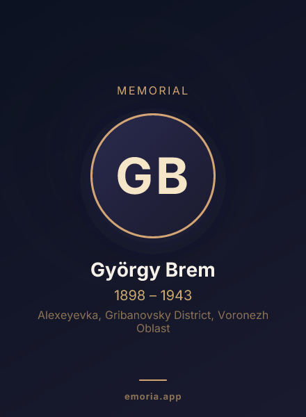 Memorial portrait of György Brem
