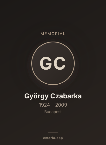 Memorial portrait of György Czabarka