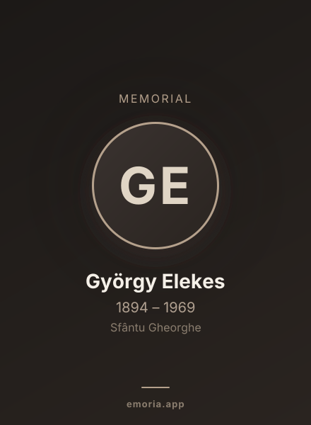 Memorial portrait of György Elekes