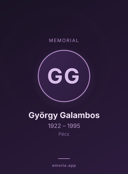 Memorial portrait of György Galambos