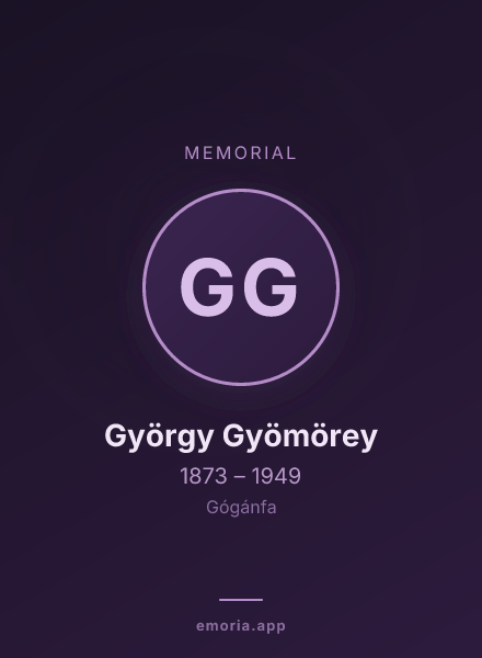 Memorial portrait of György Gyömörey