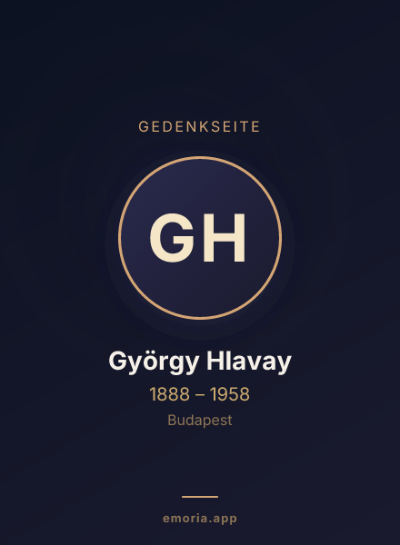 Gedenkportrait von György Hlavay
