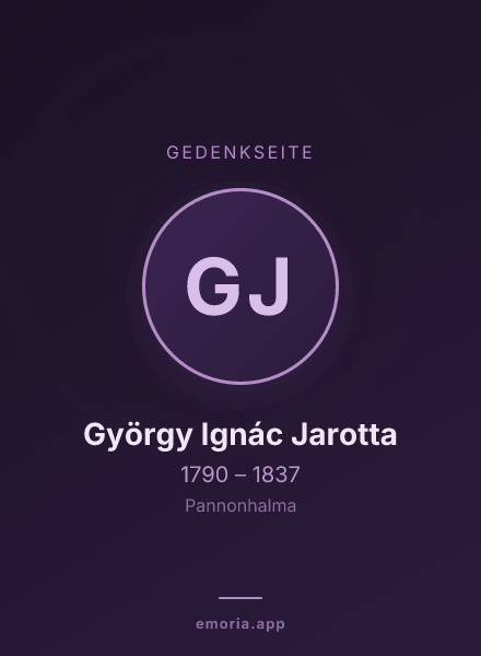 Gedenkportrait von György Ignác Jarotta