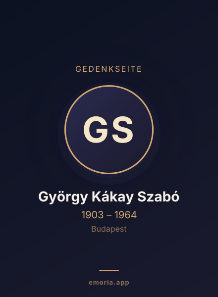 Gedenkportrait von György Kákay Szabó