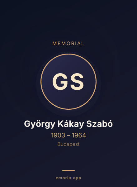 Memorial portrait of György Kákay Szabó