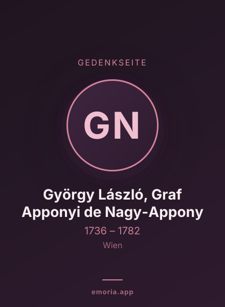 Gedenkportrait von György László, Graf Apponyi de Nagy-Appony