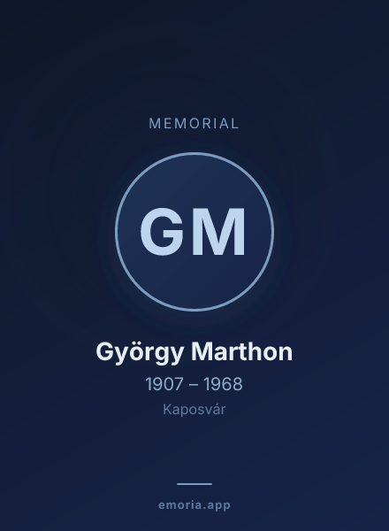 Memorial portrait of György Marthon