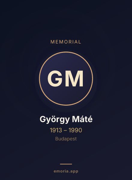 Memorial portrait of György Máté