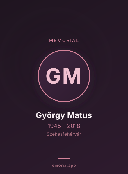 Memorial portrait of György Matus