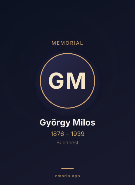 Memorial portrait of György Milos