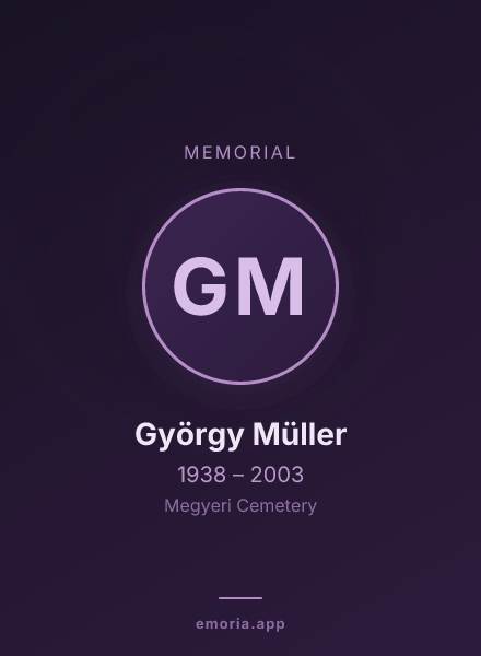 Memorial portrait of György Müller