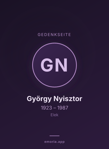 Gedenkportrait von György Nyisztor