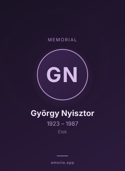 Memorial portrait of György Nyisztor