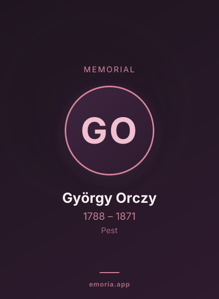 Memorial portrait of György Orczy