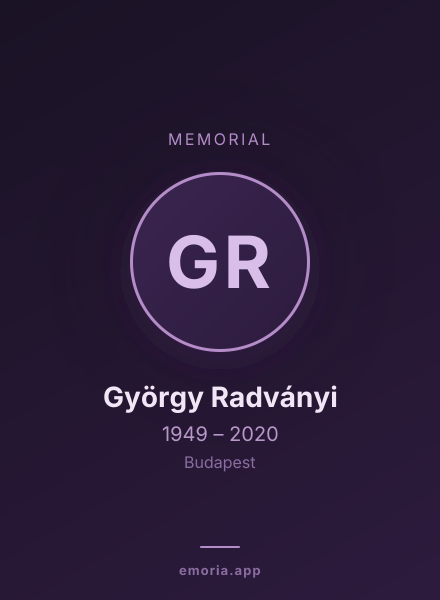 Memorial portrait of György Radványi