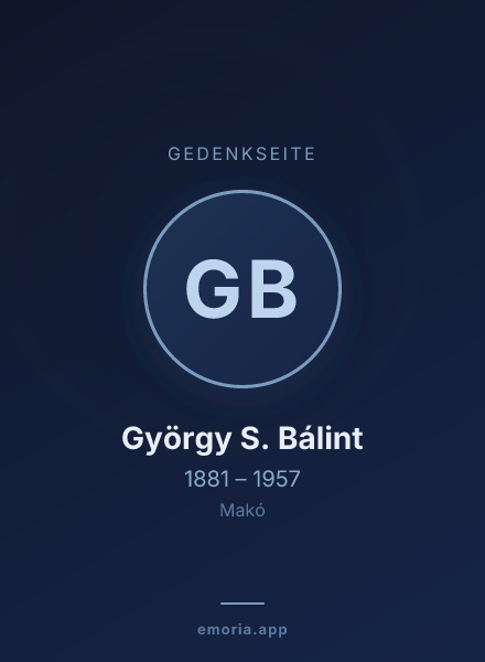 Gedenkportrait von György S. Bálint