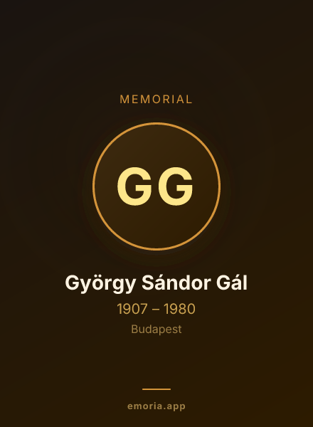 Memorial portrait of György Sándor Gál