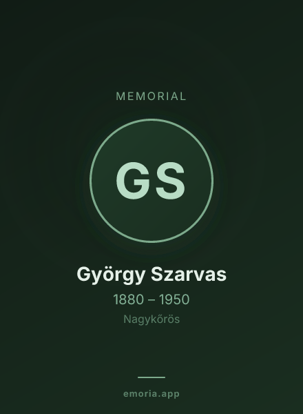 Memorial portrait of György Szarvas