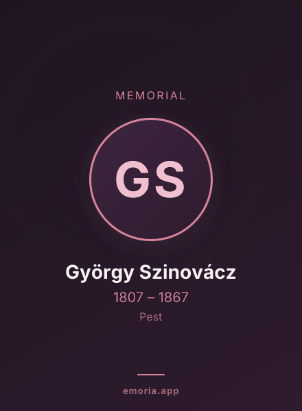 Memorial portrait of György Szinovácz