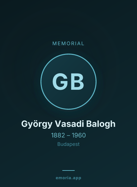 Memorial portrait of György Vasadi Balogh