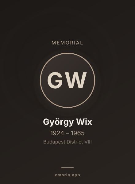 Memorial portrait of György Wix