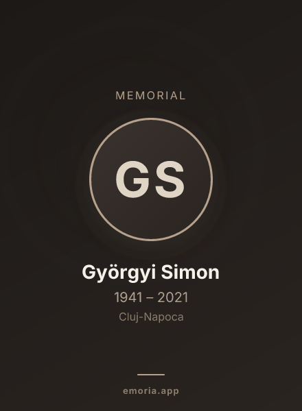 Memorial portrait of Györgyi Simon