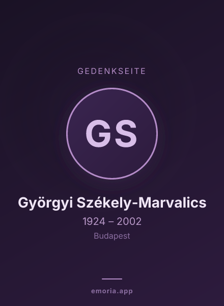 Gedenkportrait von Györgyi Székely-Marvalics